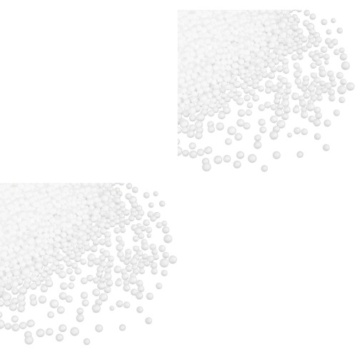 2Pièces Perles De Mousse Blanches Pour Décoration, Poupées 1