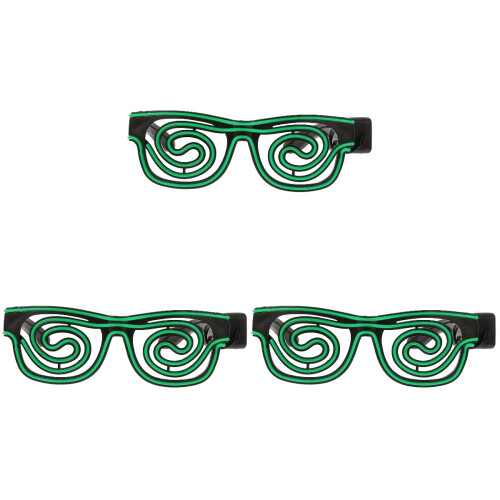 3Pièces Lunettes LED Vertes Fun Portables Pour Soirée 1