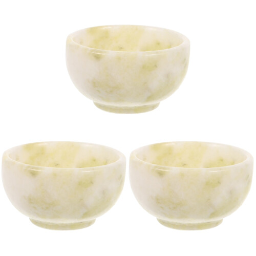 3Pièces Bol Rasage Naturel Jade Vert Grand