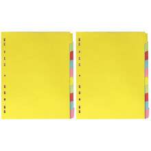 24Pièces Intercalaires A4 Colorés 11 Trous Pour Tri Et Classement