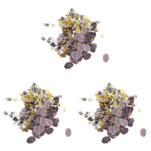 3Pièces Confettis Numéros Dorés Colorés Pour Décoration De