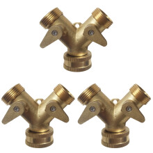 3Pièces Tuyau Jardin Adaptateur Durable Couleur Or En Y