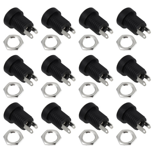 2Pièces Connecteur Dc Noir Simple À Assembler Pour Chargeur Électrique