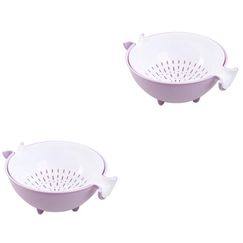 2Pièces Bol 2-En-1 Cuisine Violet Facile À Utiliser 1