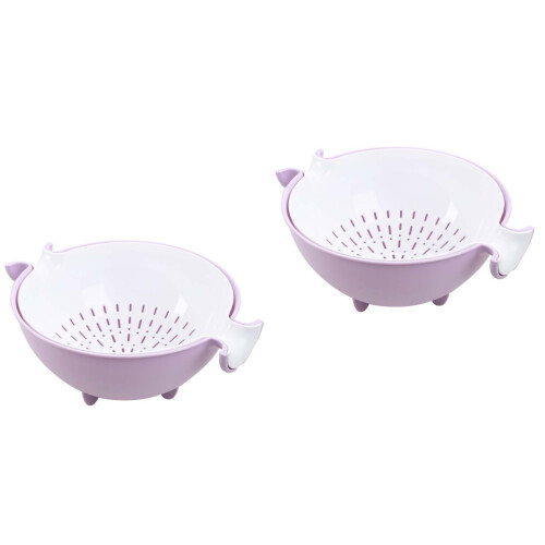 2Pièces Bol 2-En-1 Cuisine Violet Facile À Utiliser 2
