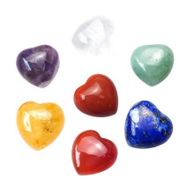 Chakra Crystal Stones Heart Shape for Yoga Meditation 14Pcs Stones