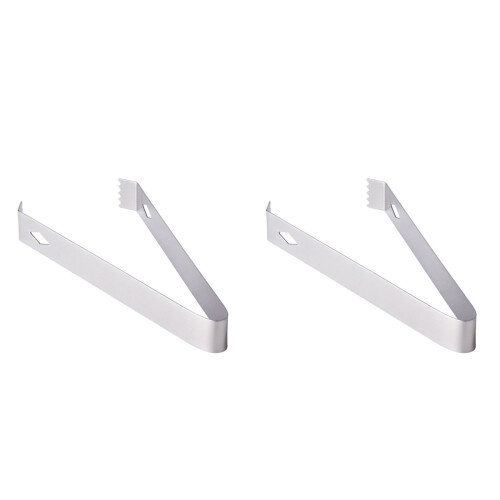 2Pièces Pinces Acier Inoxydable Argentées, Pour Glace Bar Maison