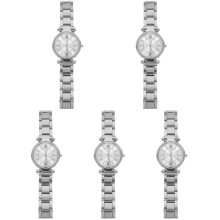 5Pièces Argentées Bracelet Acier Élégantes Et