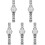 5Pièces Argentées Bracelet Acier Élégantes Et 1