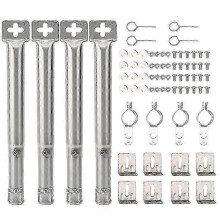4Pcs Universal Adjustable Stainless Steel BBQ Gas Grill Replacement Straight Pipe Tube Burner Barbe