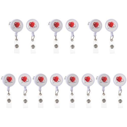 14Pièces Clip Rétractable Porte-Badge Pratique Pour 1