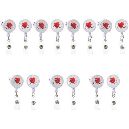 14Pièces Clip Rétractable Porte-Badge Pratique Pour 2
