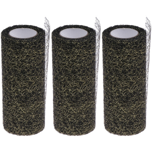 3Pièces Tulle Noir En Polyester Pour Noeuds, Fleurs Décorations DIY 2