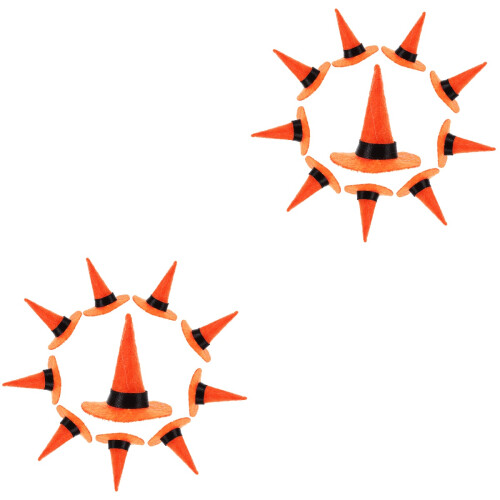 20Pièces Petits Chapeaux Sorcière Orange En Feutre Pour Soirée 1