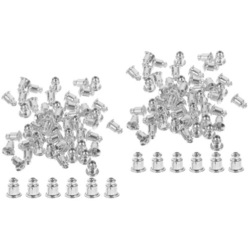 100Pièces Fermoirs Boucles D'oreilles Argentés Robustes Flexibles 2