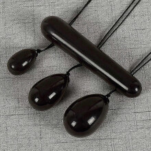 (black) 4 Pieces Natural Jade Stone Egg Yoni Eggs Of Drilled Jade Eggs 25-26