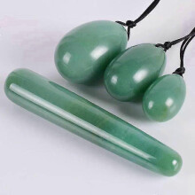 (green) 4 Pieces Natural Jade Stone Egg Yoni Eggs Of Drilled Jade Eggs 25-26