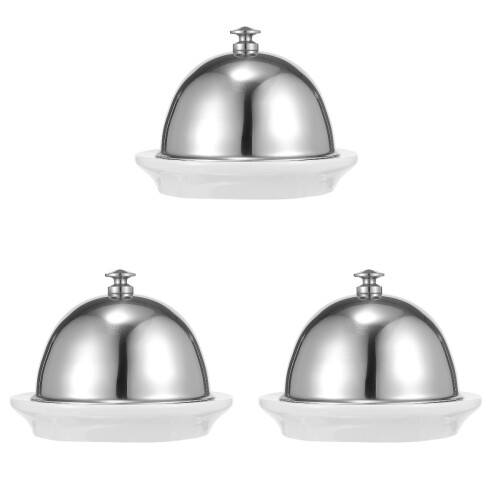 3Pièces Assiettes Multi-Usages En Céramique Argent Pour Table 1