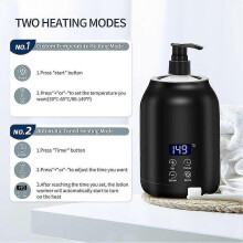 Massage Oil Warmer, Electric Massage Oil Digital Heater with Two Oil Bottles, Portable Lotion Heate