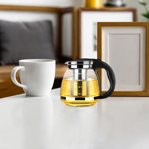 2Pièces Théière Acier Noir Design Élégant Pour Amateurs De 2