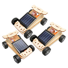 3Sets Solar Aangedreven Auto Speelset - Lichtgeel Modelbouw DIY Kit