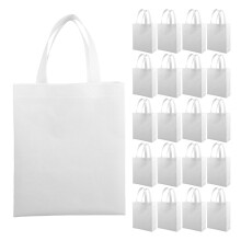 50St Duurzame Non-Woven Draagtas Wit Voor Boodschappen En Feestjes