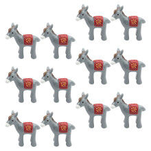 12 Mini Ezels Dieren Ornamenten Miniatuur Beeldjes