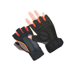 Paar Halfvinger Handschoenen Voor Krachttraining Met Polssteunen