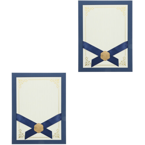 2Pièces Porte-Documents Marine En Élégant Pour Diplômes 1