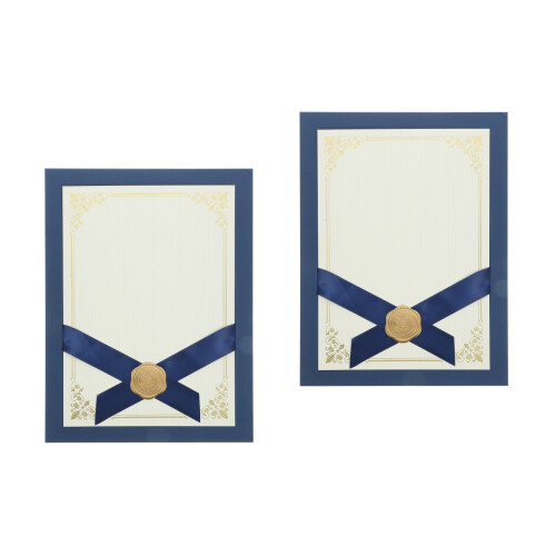 2Pièces Porte-Documents Marine En Élégant Pour Diplômes 2