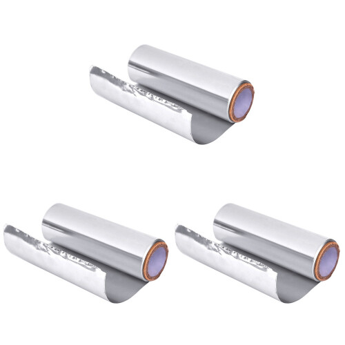 3Rouleaux Aluminium Argenté Jetable Outil Salon 1