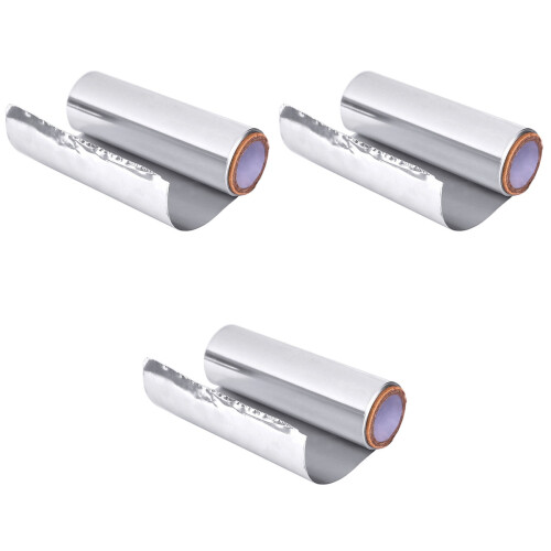 3Rouleaux Aluminium Argenté Jetable Outil Salon 2