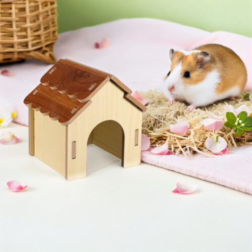 Refuge Bois Hamster Décorative Facile À 2