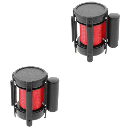 2Pièces Ruban Barricade Rétractable Noir Pour Zone De Danger 1