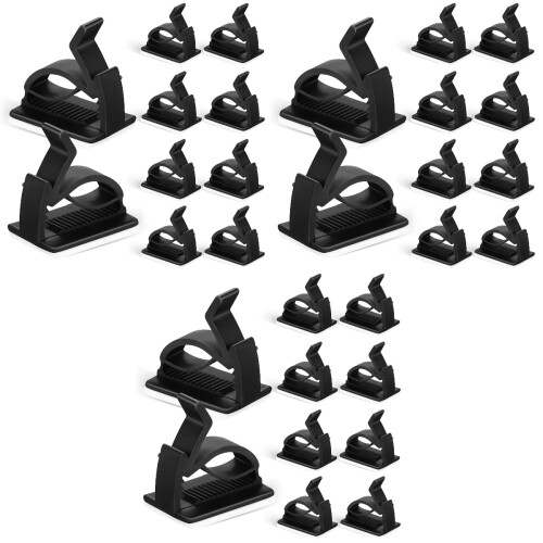 30Pièces Clips De Câbles Pour Maison Résistant Noir Polyvalent 1