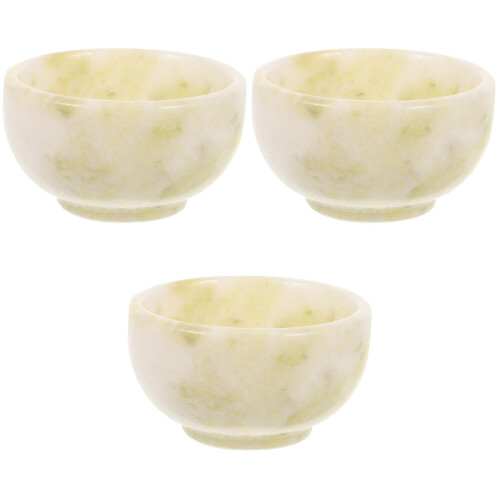 3Pièces Bol Rasage Naturel Jade Vert Grand 1