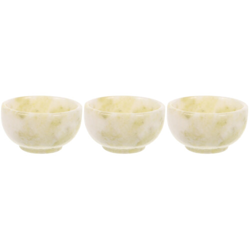 3Pièces Bol Rasage Naturel Jade Vert Grand 2