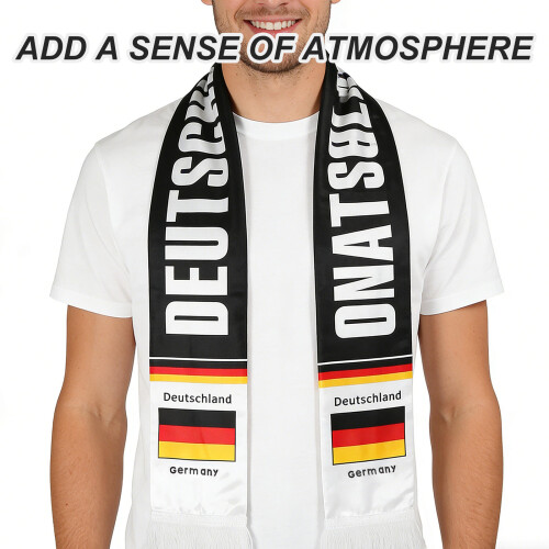 1Écharpe Football Polyester Noire Pour Supporters Matchs 2