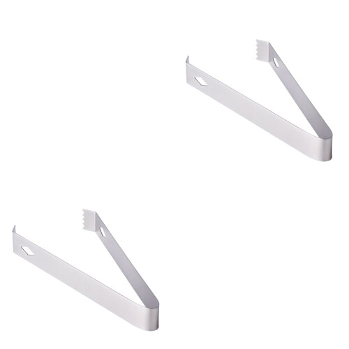2Pièces Pinces Acier Inoxydable Argentées, Pour Glace Bar Maison 1