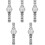 5Pièces Argentées Bracelet Acier Élégantes Et 2