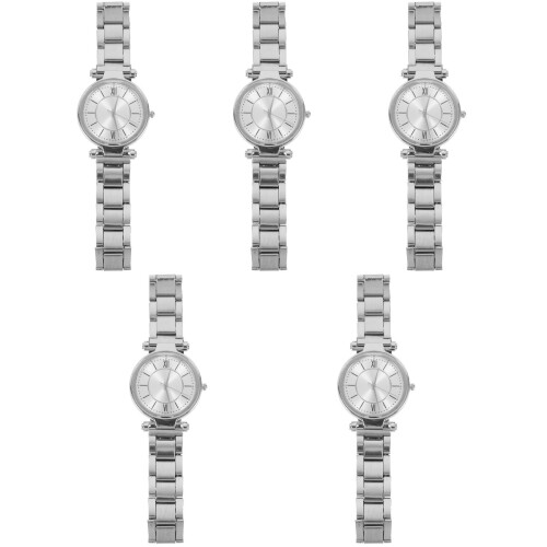 5Pièces Argentées Bracelet Acier Élégantes Et 1