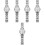 5Pièces Argentées Bracelet Acier Élégantes Et 3