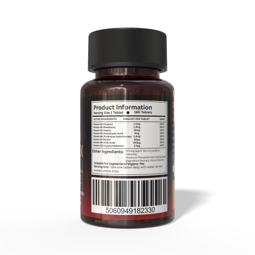 Vitamin B Complex 180 High Strength Tablets  B1 B2 B3 B5 B6 B7 B9 B12 1