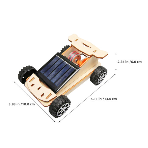 3Sets Solar Aangedreven Auto Speelset - Lichtgeel Modelbouw DIY Kit 1