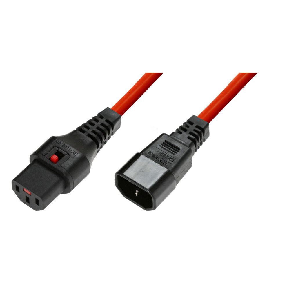 Microconnect Powercord C13 Iec Lock - C14 0.5 M Pc1384 Red 5715063519004
