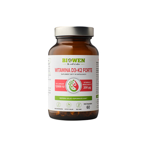Biowen Witamina D3+K2 Forte 12 000 Iu 60 Kaps.