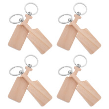 8St DIY Paddle Sleutelhangers Met Metalen Ring Khaki
