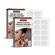 (2) 1~5x Clear Earlobe Support Patches for Torn/Stretched Piercings, Waterproof Adhesive Strips for Heavy Earrings 25-26