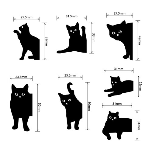 Søde sorte kat magnetiske bogmærker - Perfekt gave til katteelskere 2