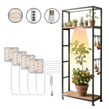 Vierköpfige LED-Pflanzenlampe zur Deckenmontage mit Timer & Dimmbarem Vollspektrum